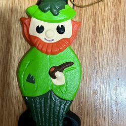 Ceramic Hand Painted Leprechaun Ornament