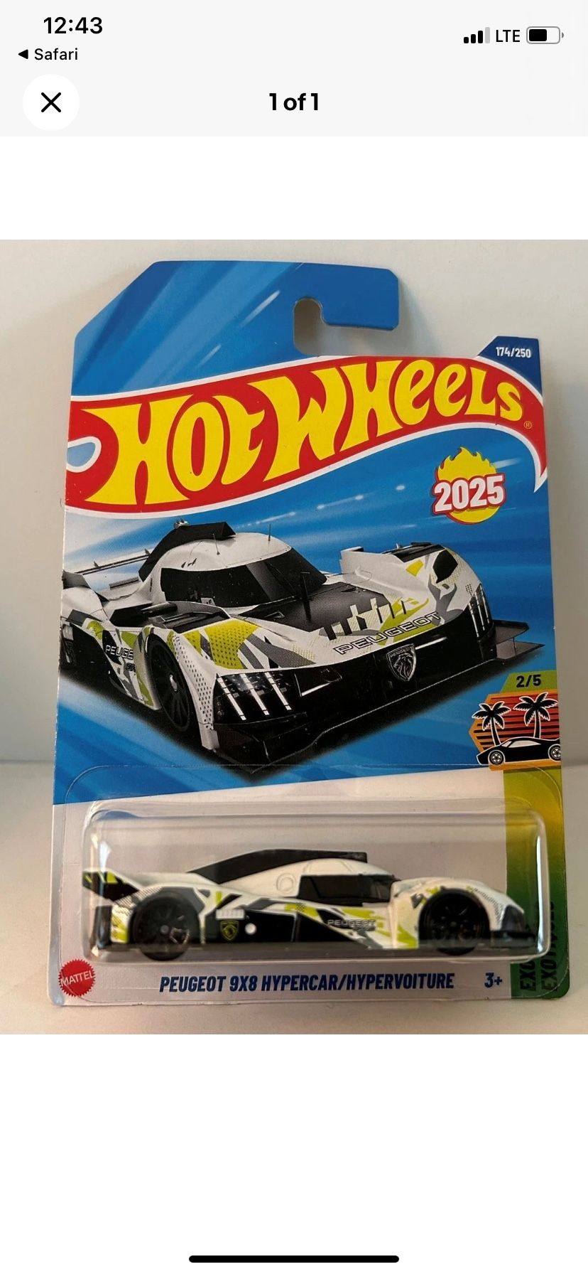 Hot Wheels 2025  Exoctics Peugeot 9x8 Hypercar/Hypervoiture