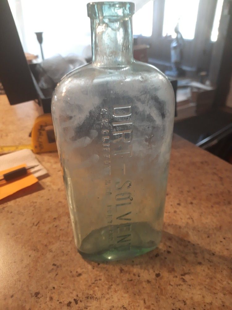 Vintage Cleaning Solution Glass Bottle