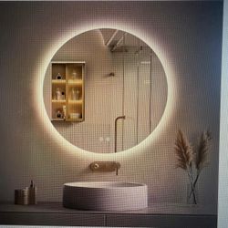 24” Round LED Bathroom Mirror