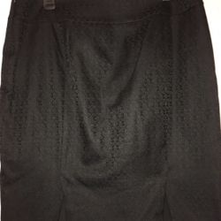 TAHARI Women’s Straight Black Skirt, Knee Length, Lined, Sz 12, Pre-owned