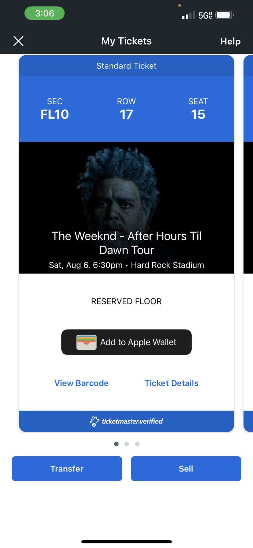 Weeknd floor tix