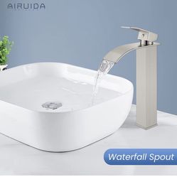 Airuida Tall Vessel Sink Faucet Brushed Nickel