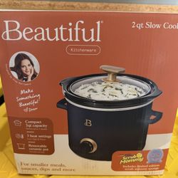 NEW Sealed Beautiful by Drew Barrymore 2qt Slow Cooker 