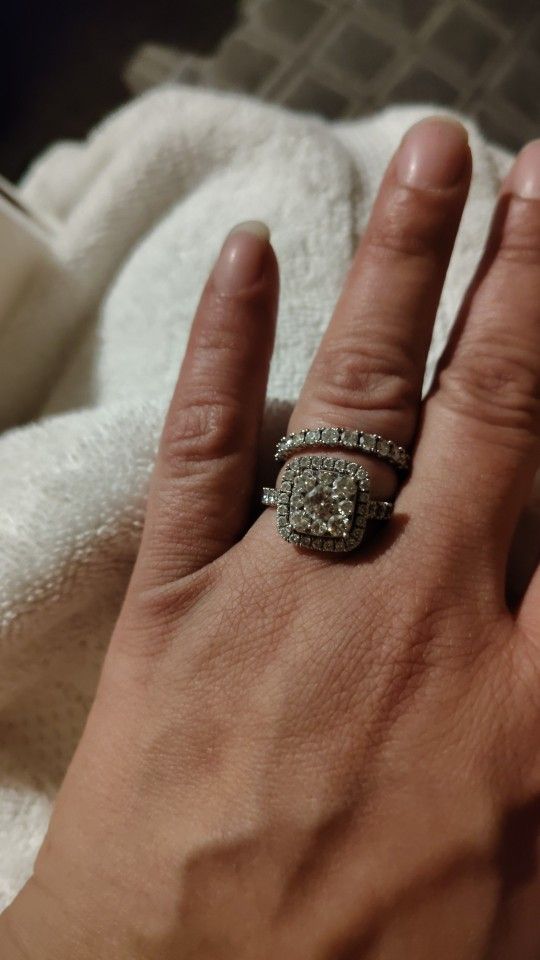 3 Carat Wedding Ring Set In 10k White Gold From Helzberg Diamond