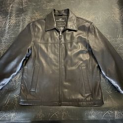Black Dockers Premium Leather Jacket, Size Large, Like New!