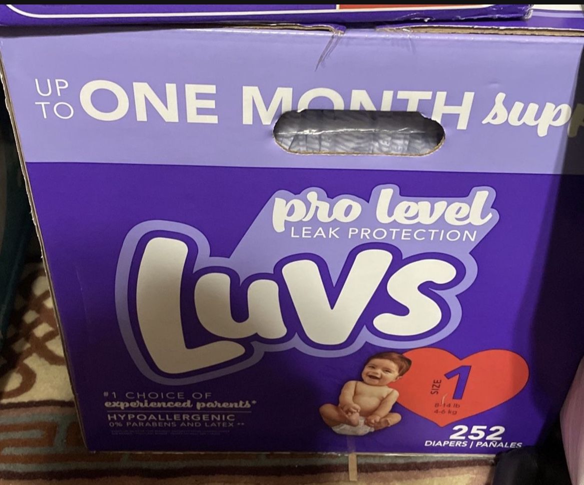 luvs diapers, size 1, 252 count - $40