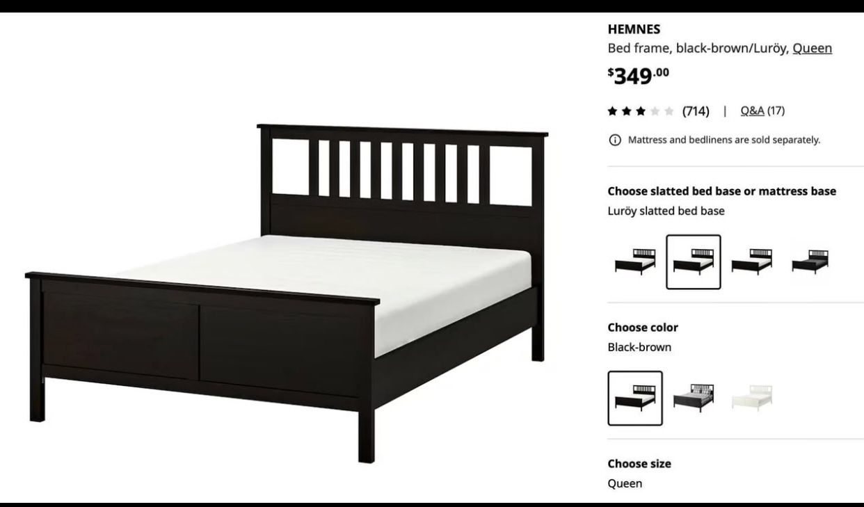 IKEA Hemnes Queen Bed frame