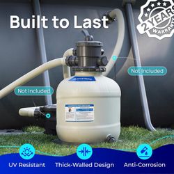 Sand Filter System with 6-Way Valve, Top-Mount Valve Pool Sand Filter, 16in, Up to 16000 Gallons