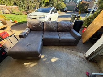 Leather sectional couch