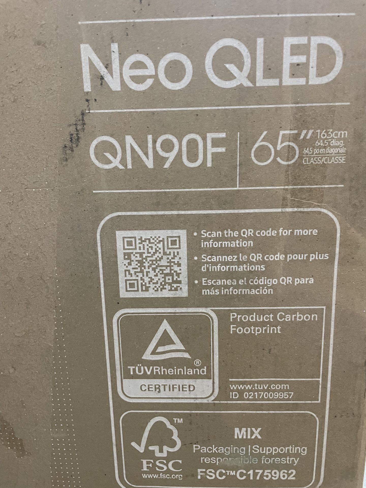 SAMSUNG 65-Inch Class Neo QLED 4K QN90F Series Neo Quantum HDR, Dolby Atmos, Object Tracking Sound, Motion Xcelerator Turbo+, Gaming Hub, Smart TV wit