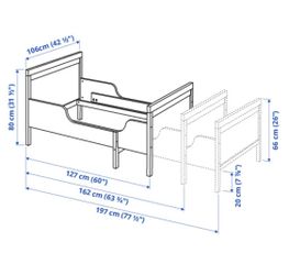 IKEA Extended Bed/Slats/Mattress