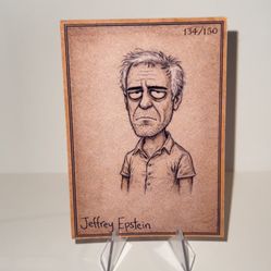 *New Series Vintage Trading Card ~ Jeffrey Epstein Donald Trump Charlie Kirk not garbage pail kids politic Satire