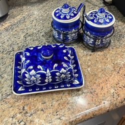 Butter dish and condiment set