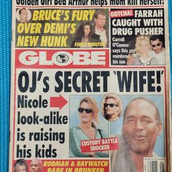 Old GLOBE Magazines and 1 with an O.J Simpson Feature Cover 