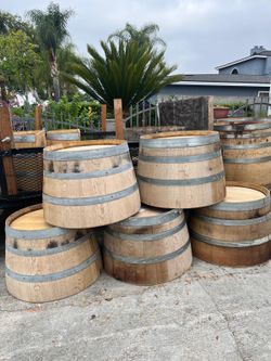 Wine Barrel Planters $40 Each 