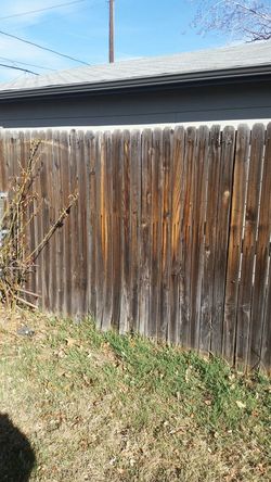 70 ft. of fence. 7.6ft wide 6ft tall