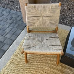 Patio Wicker Wooden Chairs 