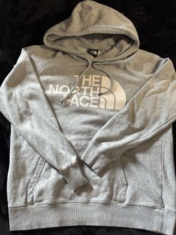 Grey north face hoodie (size M)