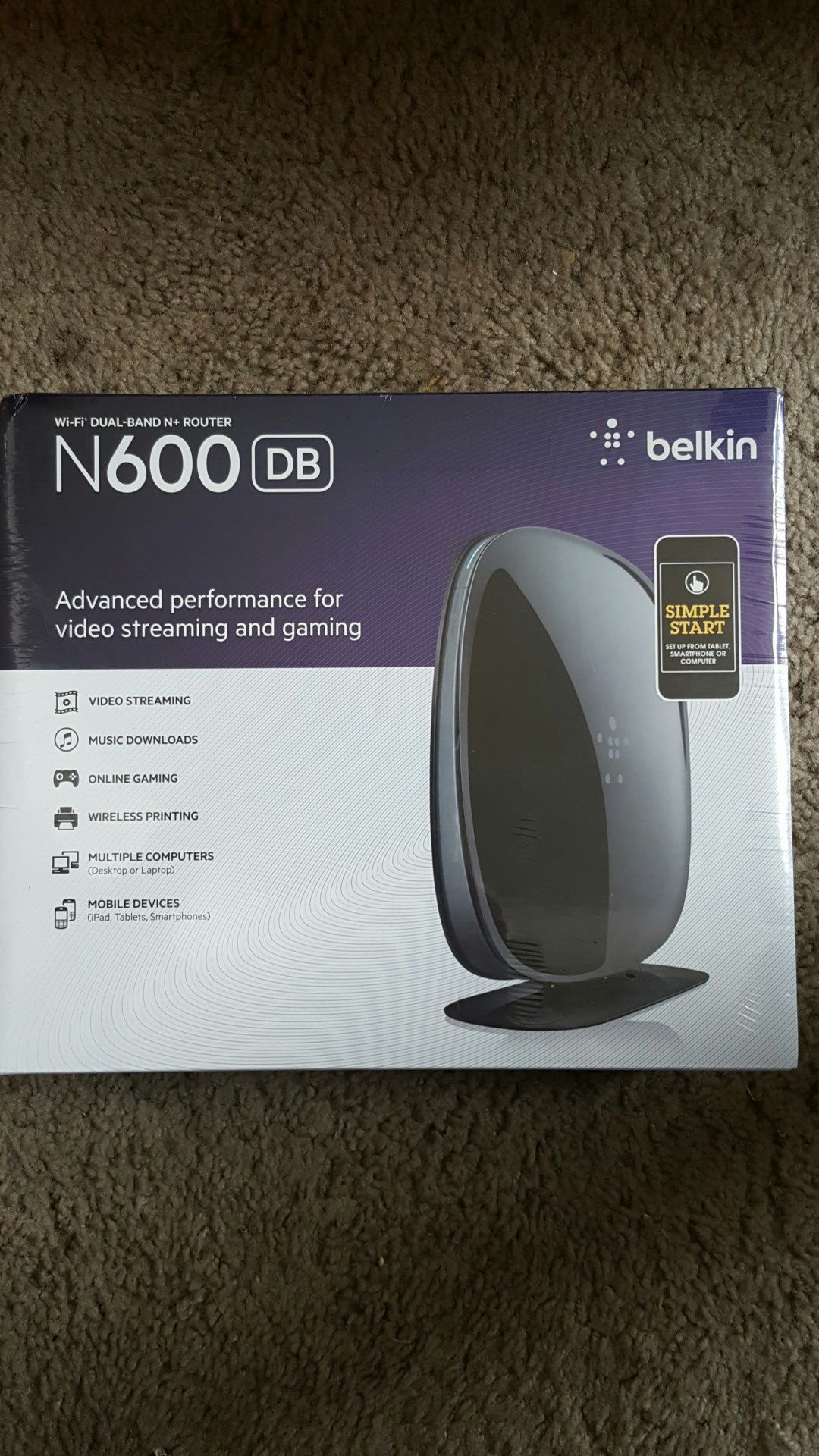 NEW!!! Belkin * N600 DB Wireless Dual Band N+ Router