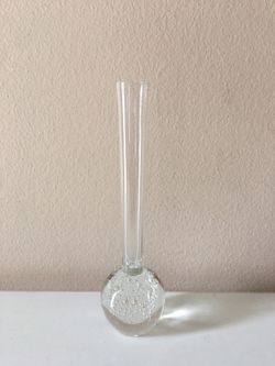 Small Glass Vase with Bubbles Base