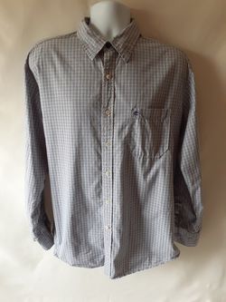 Timberland men's blue/grey plaid casual button-down shirt size L