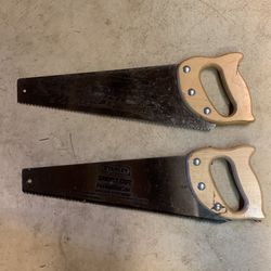 Two Stanley 15” Handsaws
