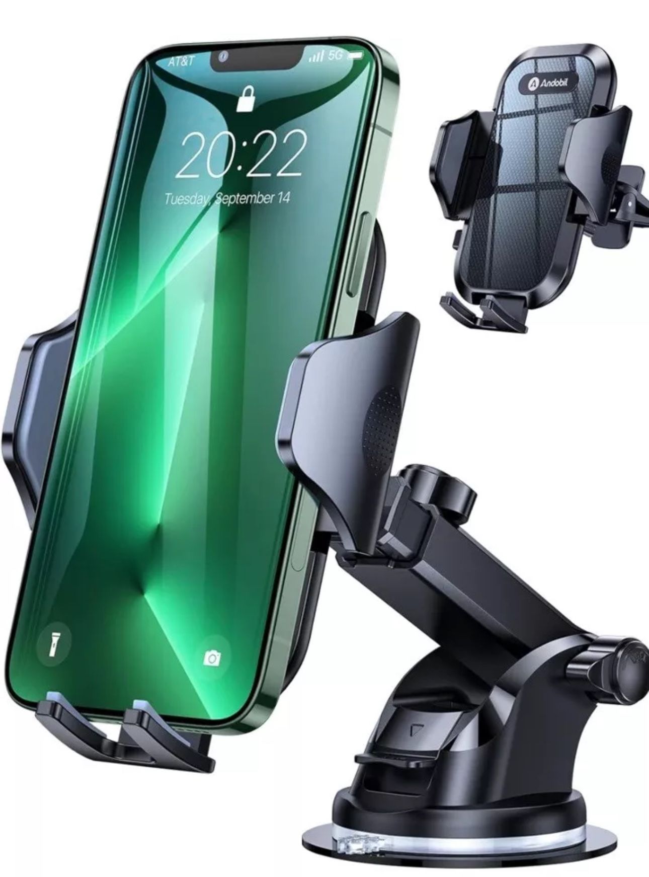 Andobil Easy Clip Phone Mount for Car Windshield And Vent Cell Phone Holder