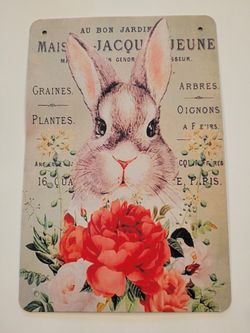 Metal Bunny Sign 