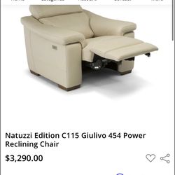 NATUZZI Power Recliner Chair 