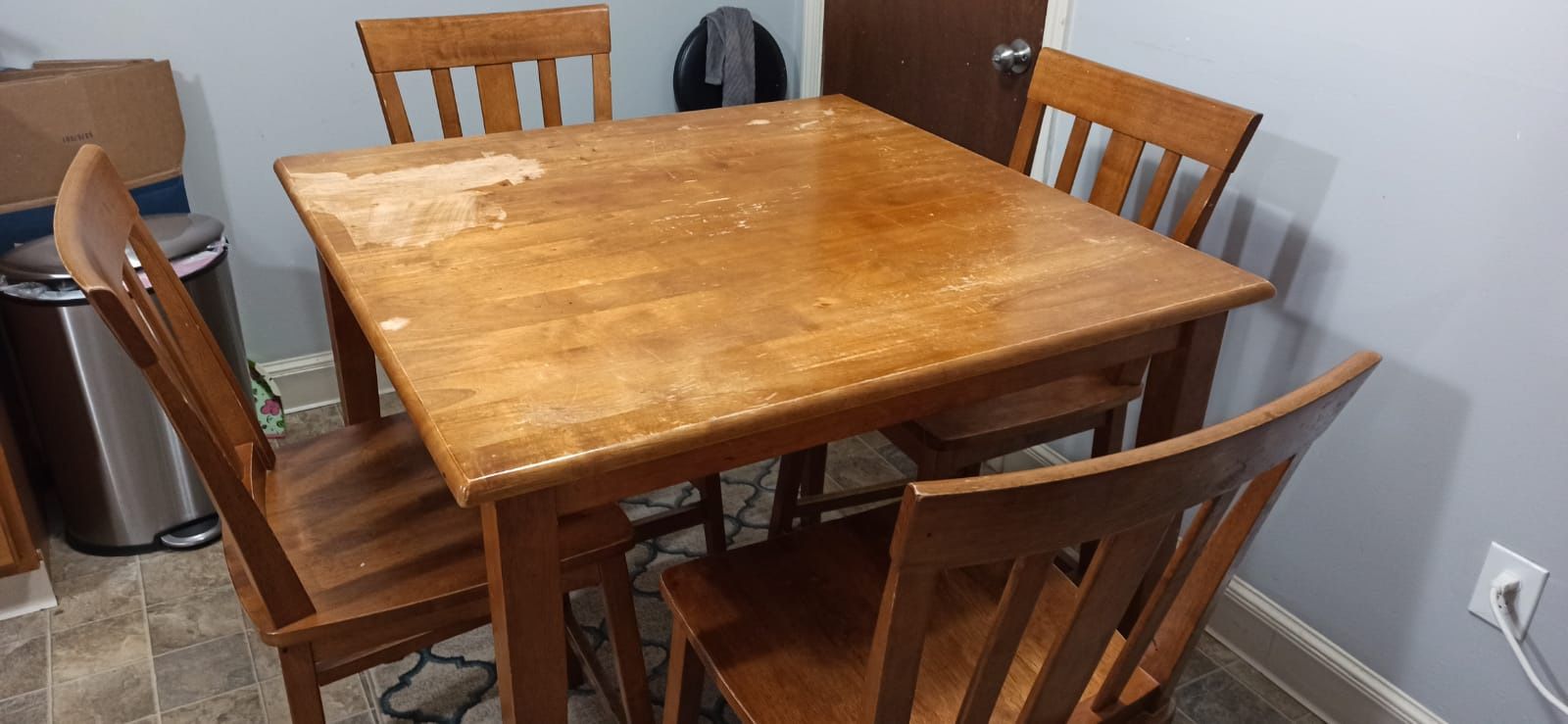 FREE !!! Wooden table with chairs.