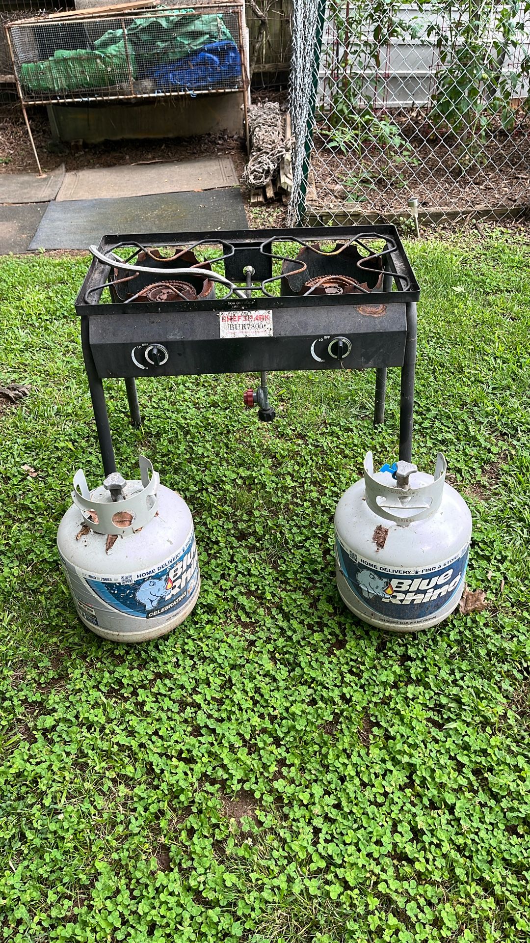 Burner And 2 Propane Tanks