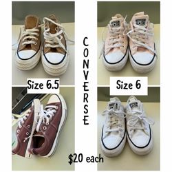 ✨ Converse Shoes for Sale ✨ $20 each pair.