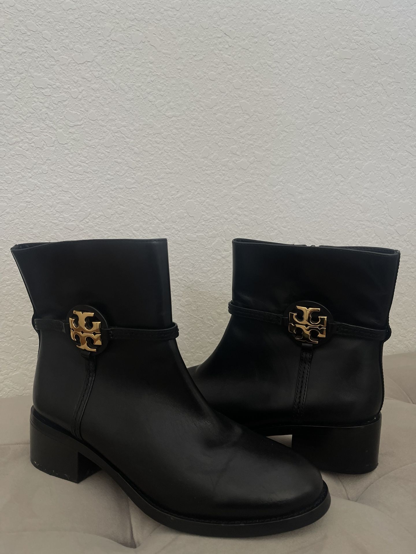 Tory Burch Leather Moto Boots
