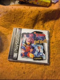 PS1 video game CIB xmen vs street fighter tested and works great