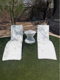 Pool Lounge Chairs and Site Table Cooler Umbrella Stand