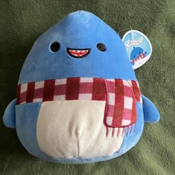 Rey the Winter Scarf Blue Shark 8” Squishmallow 
