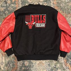 Vintage 90s Chicago Bulls Varsity Jacket  