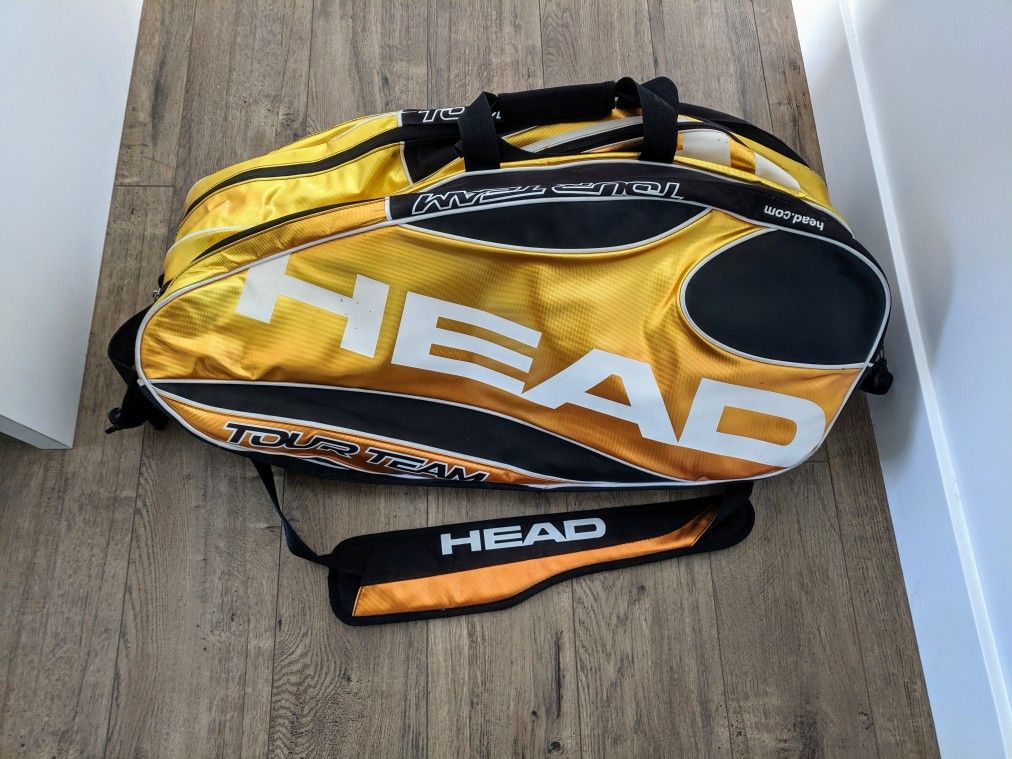 Head Tour Team Tennis Bag Rackets Balls Accessories Control Technology (CCT) for extra racquet protection. 2 compartment each holds 4 - 6 racquets.