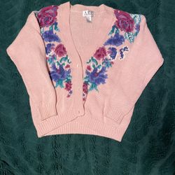 Pink Floral Cardigan 
