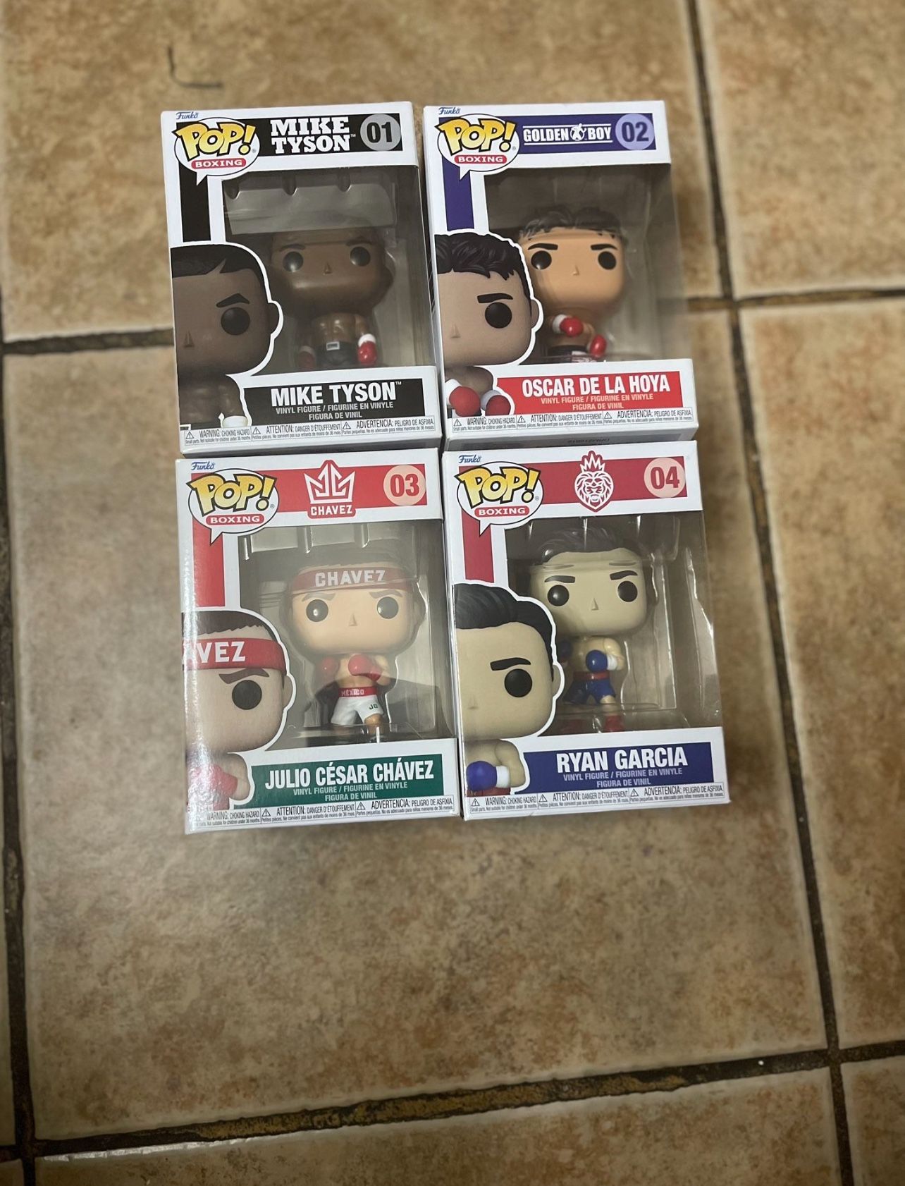 Oscar De La Hoya Julio Cesar Chavez Ryan Garcia & Mike Tyson Funko Pops
