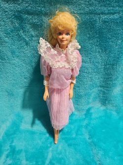 Vintage Barbie Doll Pink Lace Dress