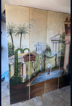 Vintage hand painted screen styled