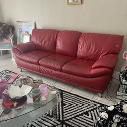 Red Leather Couch