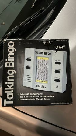 Excalibur Talking Bingo Electronic Game Model 450 Blue Working open box