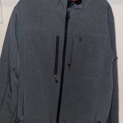 Soft Shell Lined Jacket, Size M, Dark Gray, 