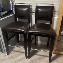 Bar stool chairs (wood And Leather)