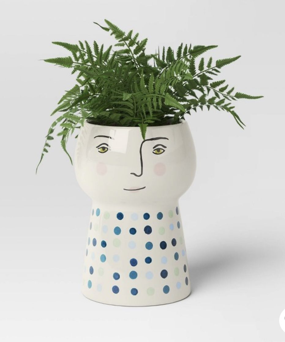 Modern Ceramic Planter Pot With Face Design 