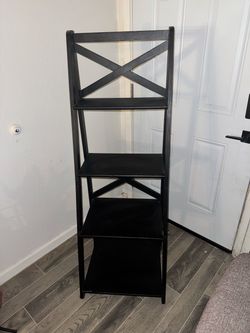 Black 4-Tier Ladder Bookshelf