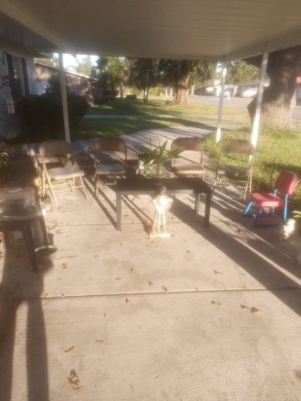 All 4 Folding Metal Chairs 